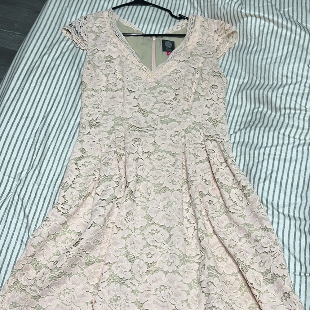 Vince Camuto size 10 pink lace dress